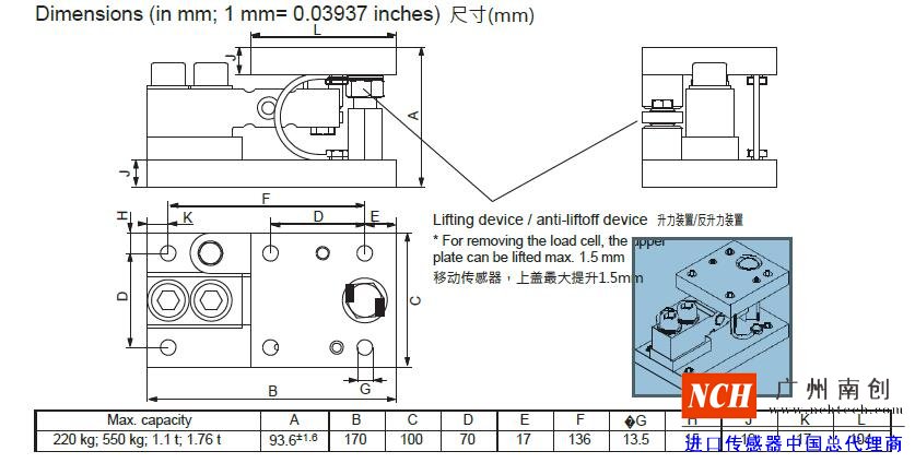 HBM  HLCM-MB35稱重模塊產品尺寸